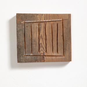 Richard Nonas
Untitled, 1985, legno, 28x25x5 cm